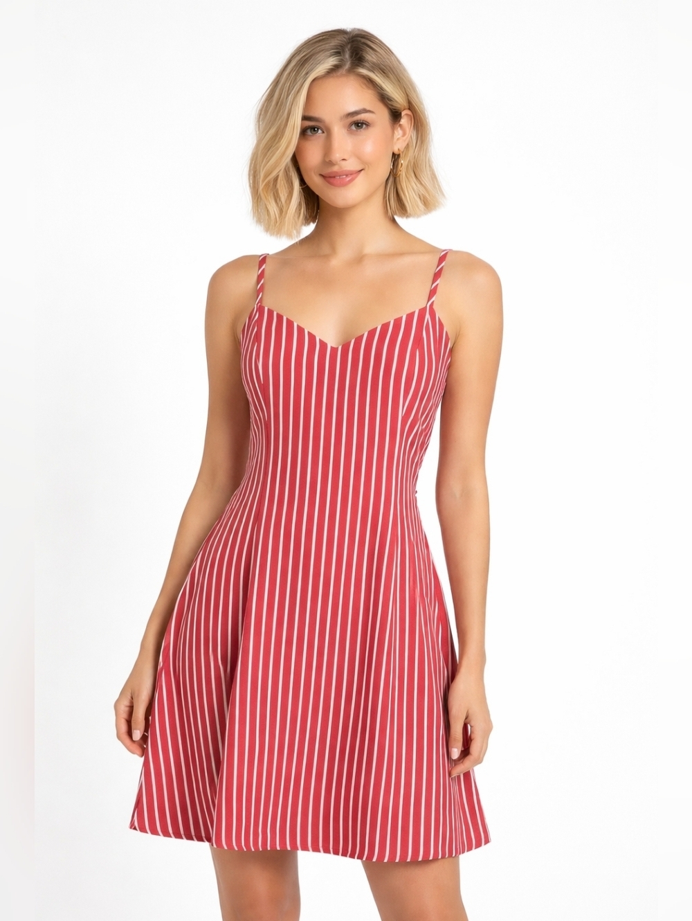 Modcloth Red & White Mini Floating On Cloud Nineties Shift Dress Sz XL